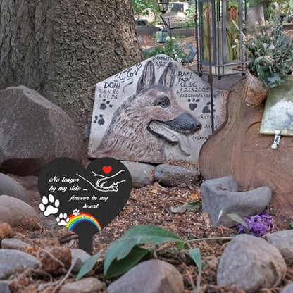 Dog Memorial Grave Stakes - Metal Pets Lover Cemetery Markers