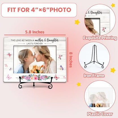 DETIHO Mom Picture Frame, 4"x6" Mothers Day Photo Gifts，Mom Wooden Picture - style: mother & daughter