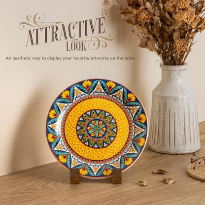 ANBOXIT Plate Display Stand, 4 Inch Plate Holder for Displaying | Decorative Plate Stand for Picture Frame Dish Photo Plaque Platter Wood Stand