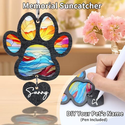 Dog Memorial Picture Frame, 4x6 Wooden Frame, Pet Loss Gift, Paw - color: Paw Shape