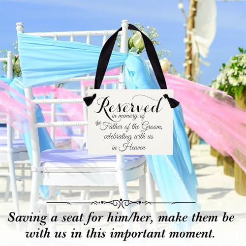 Wedding Memorial Sign in Memory of Parents Celebrating from Heaven Ceremony Seat Banner Father of The Groom - style: Father of the Groom