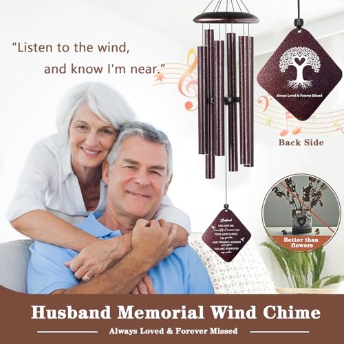 Memorial Gifts for Loss of Husband - 32" Sympathy Wind Chimes, Remembrance/Bereavement Gift - size: Husband