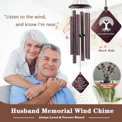Memorial Gifts for Loss of Husband - 32" Sympathy Wind Chimes, Remembrance/Bereavement Gift - size: Husband