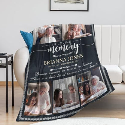 Custom Memorial Blanket with Picture Personalized Sympathy Remembrance Condolences Bereavement Gifts Sympathy Gifts for Loss of Loved One Mother Dad Grandma Grandpa Sister Daughter Friend - color: Design15