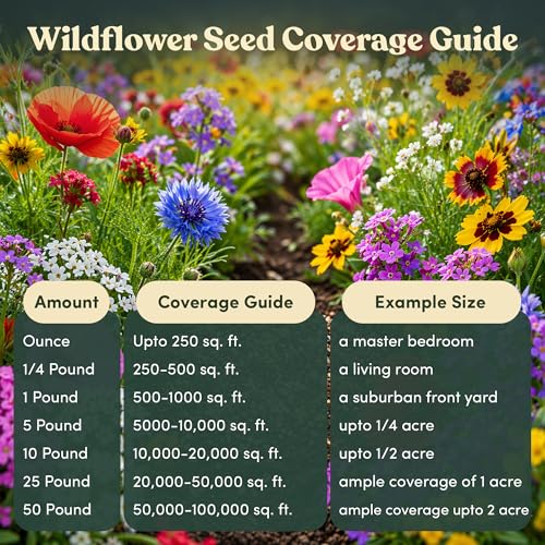 Wildflower Seed Shaker – Annual Mix by GevaGrow | 17 Variety Flower Seeds for Planting in Pots & Outdoor Gardens, Bulk 300,000+ Seeds - 1 Pound Tub - size: 1 Pound Tub, style: Annual Wildflower Mix