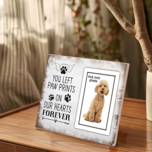 Memorial Pet Picture Frame Sympathy Gifts for Loss of Loved Pet, Bereavement Gifts for Loss of Dog, Cat memorial gifts for loss of Cat, Remembrance Picture Frame or Memorial Gift Fits 4 x 6 In Photo