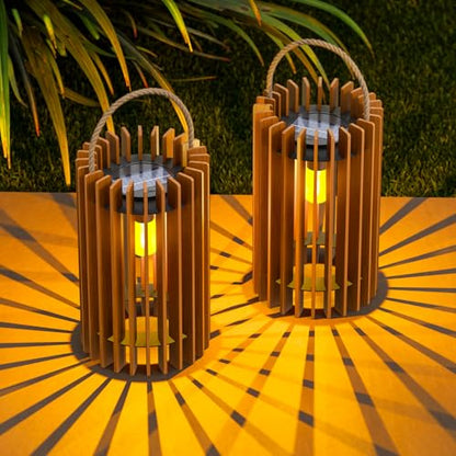2-Pack Solar Lanterns Outdoor Hanging Portable Table Top Decorative Lamp DIY Lantern Lights Water-Resistant for Outside Patio Yard Garden Porch - style: Solar B