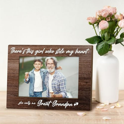 Great Grandpa Gifts Wooden Photo Display Gift for Fathers Day Picture Frames for Desk Great Grandpa Gift of Fathers Day Modern Picture Frames Unique Papa Pictures Gifts Pictures Frame 4x6 - Jk0253 - color: XK12