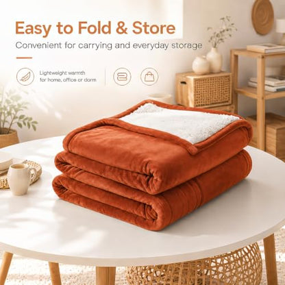 Electric Heated Blanket,Flannel and Sherpa,Throw 50x60 in,Caramel,Gift - color: C-caramel, size: 50x60inches-Throw