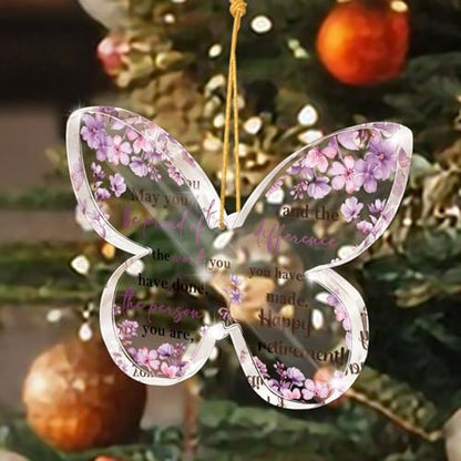 Retirement Gifts for Women, Purple Butterfly Acrylic Keepsake Be Proud of the Difference You've Made Wall Hanging with Gift Box, Inspirational Farewell Gift, Bestie Gifts for Your Loved Ones - color: Tui