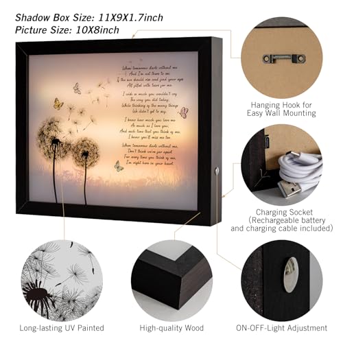 Sympathy Gift LED Memorial Shadow Box Memorial Gifts for Loss of Loved One Mother Mom Dad Father, in Memory of Loved One Gifts - size: A Letter From Heaven
