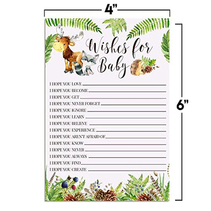 Amanda Creation Watercolor Woodland Forest Animals Baby Wishes Cards 20, 4"x6" - Great Keepsake and Fun Activity for Baby Showers - Baby Keepsakes Last Generations - Fill-In, Double-Sided Cards - style: Woodland Forest Animals