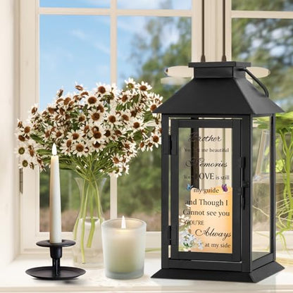 Memorial Lantern for Brother with LED Candle - color: Brother