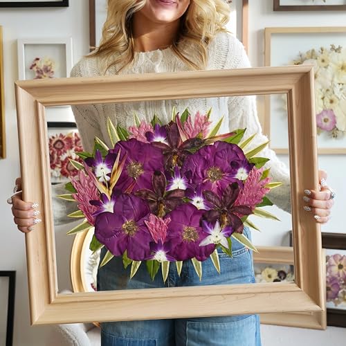 Double UV Glass Frames for Pressed Flowers Frame 11x14 Shadowbox Frames Black Walnut Wood Floating Frame 16x20 Artist Gallery Picture Frames For Wedding Flowers - color: Pennsylvania Red Oak, size: 16x20/UV Crystal Glass