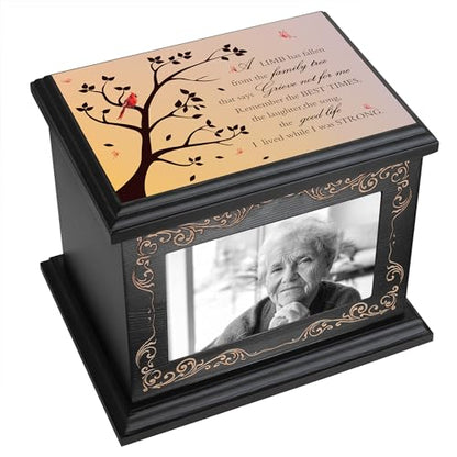 ADMLC Cremation Urns for Human Ashes Adult Up to 200 IBS with Photo Frame | 100% Wooden Handcrafted Memorial Keepsake Urn for Ashes,Funeral Burial Caskets Urn Suitable for Male Female Men Women Dad Mom