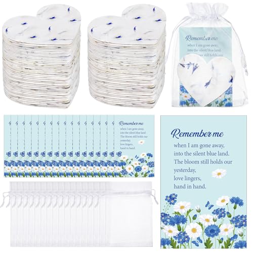 Dunzoom 50 Sets Funeral Favors for Guests Heart Shaped - style: Funeral Memorial Style