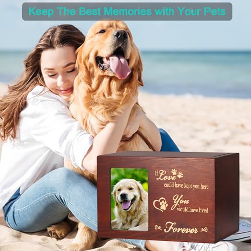DGDCDV Pet Memorial Urns for Dogs or Cats Ashes with Photo Frame - size: X-Large
