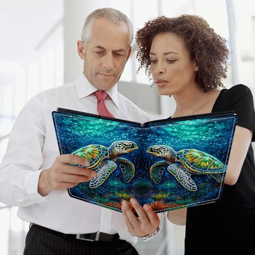Photo Album 4x6 120 Pockets Photos with Elastic Band, Cute PU Leather Photo Books Small Mini Capacity Picture Album for Family Wedding Travel Anniversary Baby Vacation Pictures, Sea Turtle - color: Sea Turtle