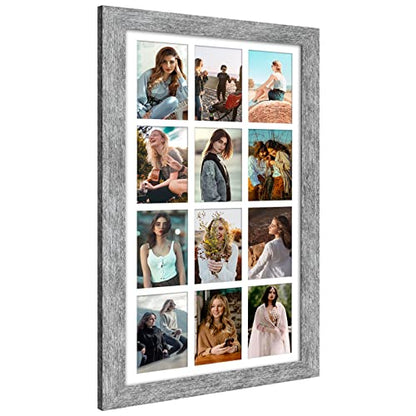13x25 Collage Frame, 12 Open 4x6 Photo Frame Collage for Wall - color: Grey, size: 13x25 - (12 open4x6）