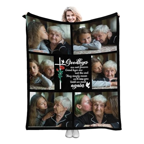 Customize Memorial Blankets for Loss of Mom Dad Husband, Memory Blankets for Funeral Personalized Memorial Blanket with Pictures, Sympathy Blanket for Loss of Loved One - color: Color 17
