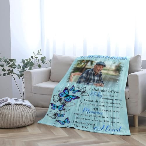 Personalized Memorial Blanket for Loss of Loved Dad Mom Husband Wife - color: Memorial Blanket 04