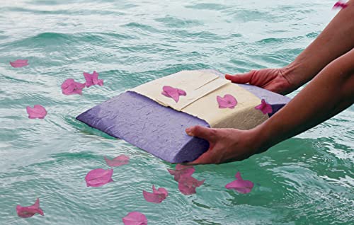 Journey Earthurn, Navy, Large 220 cu. Inch - Handcrafted from Sustainable, Biodegradable Paper for Water or Earth Burial.