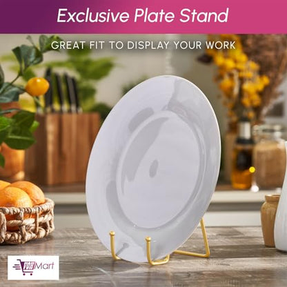 Plate Stands for Display, 2 Pack 4 Inch Gold Metal Easel - color: Gold, size: 2 Pack 4 Inches