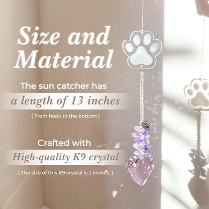 Pet Memorial Suncatcher, Dog Memorial Gifts, Pet Loss, Pet Sympathy, Thoughtful Dogs and Cats Remembrance, Bereavement Gifts - Pink - color: Pink