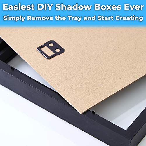 Super-Sturdy, 11x14 Black Shadow Box Frame With Glass 1. Great Seashell Display Case Size 9 None Quality Display Box - color: Black, size: 1pk