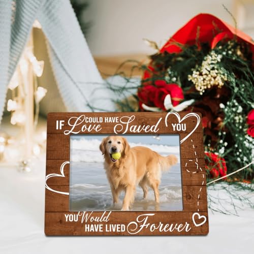 Dog Pet Picture Frame, If Love Could Have Saved You, Miss You Photo Frame for Dogs Cats Owners, Sympathy Gifts, Memorial Gift for Loss of Dog and Pet Remembrance 7.9 * 5.7inches - color: Style 6