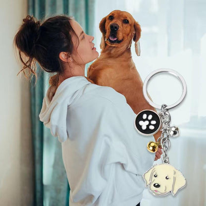 Cute Pet Dog Keychain Gifts for Women Men BFF Birthday Gifts for Best Friends Dog Loss Sympathy Gift for Pet Owners Dogs Claw Memorial Gift for Dogs Lovers Gold Labrador Retriever Keychain