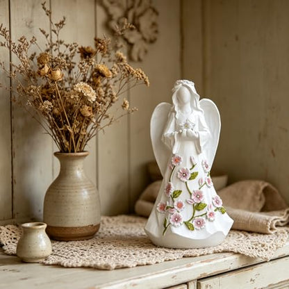 Guardian Angel Figurines Resin with Light Star Battery Operated Gift Decor