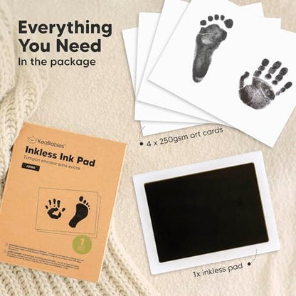 1pk Inkless Baby Hand and Footprint Kit, Mess Free Ink Pad (Jet Black, J) | Jumbo Size, Newborn Keepsake, Dog Nose, Paw Print Kit, Clean Touch Ink Pads, Baby Handprints Footprints Kit, New Mom Gifts - color: Jet Black, size: 1-Pack, Jumbo 4.8" x 6.8"