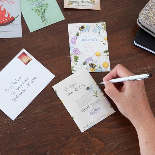 Happy Birthday Bee Forget Me Not Seed Packets - Set of 25 - Thank You Gifts - Wildflower Seeds for Planting - Floral Gifts - Thank You Card - Wild Flowers Bulk - style: Happy Birthday