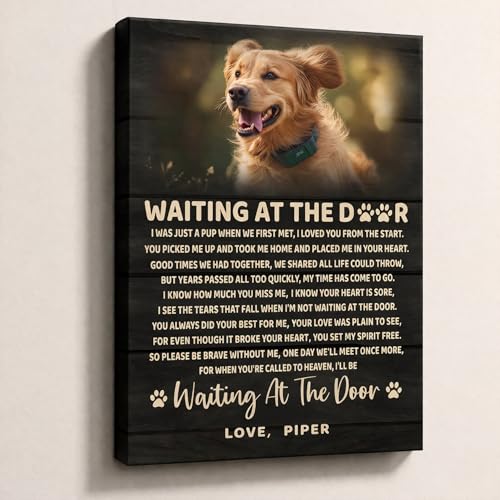 LOPHAW SHIPS NEXT DAY Personalized Dog Memorial Canvas Prints with Photo Name Date - Custom Pet Memorial Gifts for Dogs & Cats, Bereavement Remembrance Gifts, In Memory of Beloved Dog, Printed in USA - color: Style 07