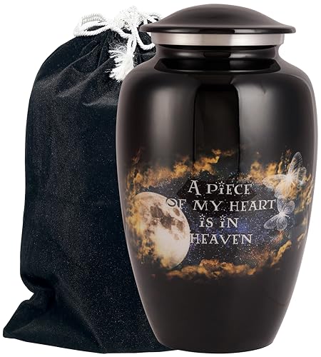 Urns for Human Ashes Adult, Large Cremation Urn for Men & Women, Handcrafted Metal Urn with Secure Lid for Funeral & Burial (Way to Heaven - 220 Cubic Inches) - color: Way to Heaven