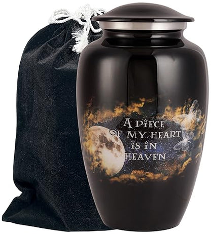Urns for Human Ashes Adult, Large Cremation Urn for Men & Women, Handcrafted Metal Urn with Secure Lid for Funeral & Burial (Way to Heaven - 220 Cubic Inches) - color: Way to Heaven