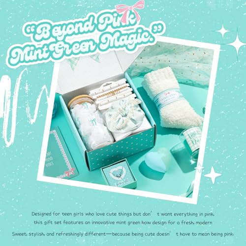 Gifts for Teen Girls, Teen Girl Gifts Trendy Stuff, Coquette Cute Bow Birthday Christmas Ideas Valentines Day Gift for Teen Girls Teenage Tween Daughter Sister Friend 14-16 16-18 Preppy Box Set - color: Mint Green