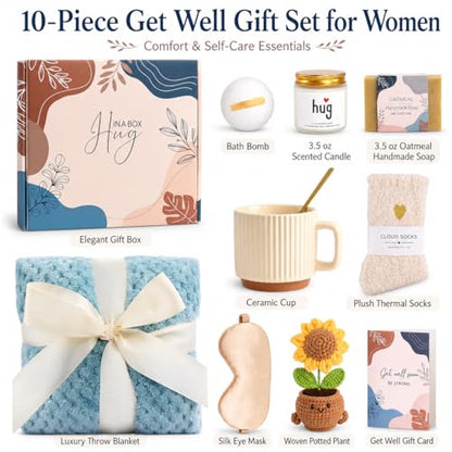 Get Well Soon Gift Baskets for Women, Surgery Recovery Care Package, Sympathy Gifts for Loss of Loved One, Thoughtful Care Package for Mom Her Wife Friends