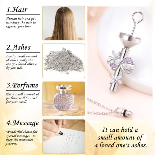 DAOCHONG Butterfly Cross Urn Necklace Memorial Cremation Jewelry - style: White Butterfly Urn Necklaces