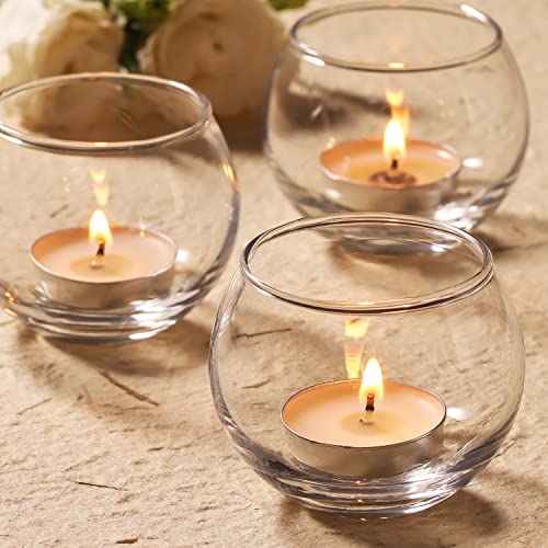Volens 24PCS Clear Votive Candle Holders for Table Centerpieces | 2''×2'' Round Glass Tealight Candle Holders Bulk for Wedding Decor and Home Decorations - color: Clear, size: 24 PACK