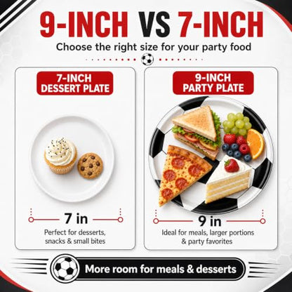 40 Pcs Soccer Plates and Napkins Set, Large 9 Inch Party Plates - color: Soccer