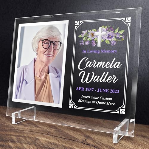 Basic Fundamentals 11.75"x9.75" Custom Glass Picture Frame for 5x7 Photo, Personalized Memorial Picture Frame, In Loving Memory Picture Frame and Celebration of Life Decorations (Design 2)