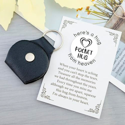 Pocket Hugs from Heaven Sympathy Gifts for Loss of Loved One | Pocket Hug Token Memorial Gifts for Loss of Mom Dad Grandpa Grandma in Memory of Loved One Gift Sympathy Condolence Gift