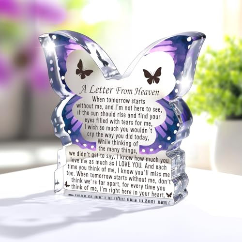 MY-ALVVAYS Sympathy Gifts, Memorial Gift for Loss of Loved One, Loss Mom Dad Husband Wife in Heaven, Bereavement Gifts Ideas, Grief Gifts A Letter from Heaven Keepsake Decorative Signs Plaques - style: Heaven Letter