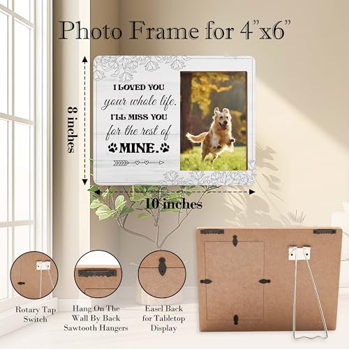 Dog Memorial Picture Frame - In Loving Memory Wood Photo Frame, Sympathy & Bereavement Gifts for Loss of Dog - I Loved You Your Whole Life Frame - Pet Remembrance Gift - style: Dog Memorial 8