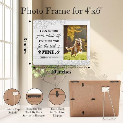 Dog Memorial Picture Frame - In Loving Memory Wood Photo Frame, Sympathy & Bereavement Gifts for Loss of Dog - I Loved You Your Whole Life Frame - Pet Remembrance Gift - style: Dog Memorial 8