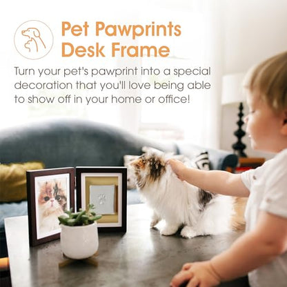 Pearhead Pet Paw Print Memorial Frame with Clay Imprint Kit, Espresso Brown - color: Espresso Clay Print Table Top Frame