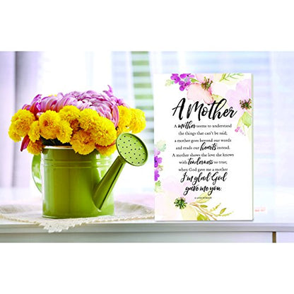 DEXSA A Mother Seems Wood Plaque with Inspiring Quotes 6"x9" - Elegant Vertical Frame Wall & Tabletop Decoration | Easel & Hanging Hook | Christian Family Religious Home Decor Saying | Made in the USA - style: Mother