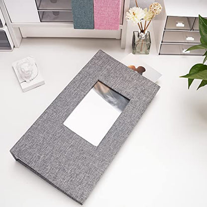 Vienrose 4x6 Photo Album,420 Pockets,Linen Cover with Window,Grey | Linen Hardcover, Slip In Photo Book, Family Memory Album, Travel Keepsake - color: Grey, size: 420 Pocket